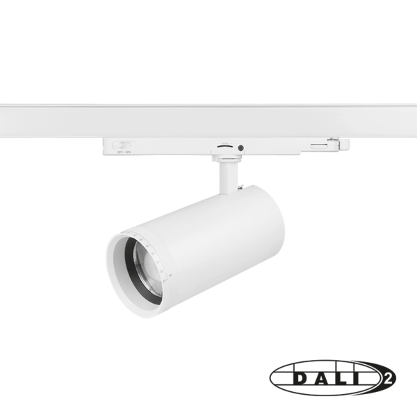 DALI 3-FASE RAILSPOT | ZOOMABLE | 30W DIMMABLE| TUNABLE WHITE 2700-4000K | WIT - Afbeelding 2
