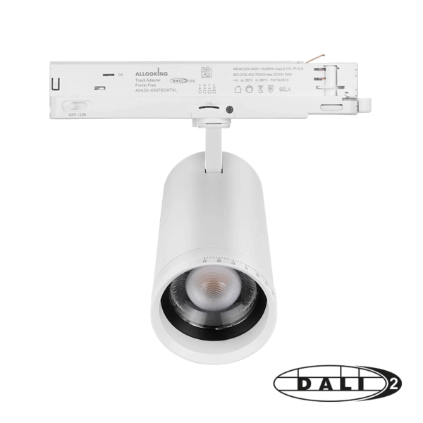 DALI 3-FASE RAILSPOT | ZOOMABLE | 30W DIMMABLE| TUNABLE WHITE 2700-4000K | WIT - Afbeelding 3