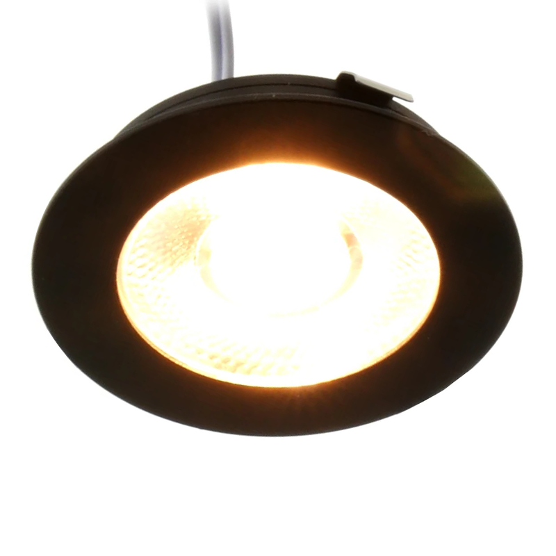 ECODIM | LED MEUBELSPOT | KLEINE INBOUWDIEPTE | IP54 | WARM WIT | ROND | ZWART | 55MM - Afbeelding 2
