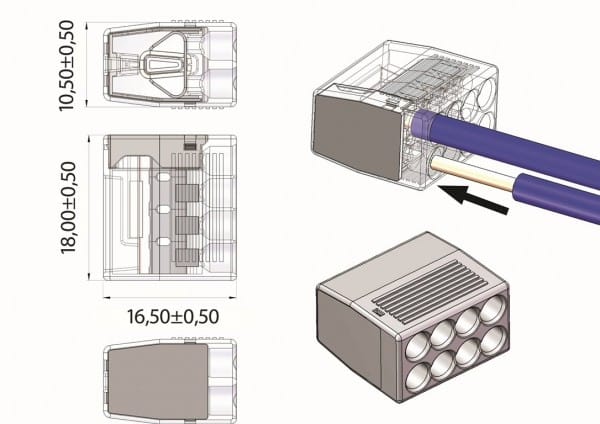 LASKLEM MINI | 8-VOUDIG | PER 50 STUKS | 8 x 0.5 - 2.5 mm² | - Afbeelding 3